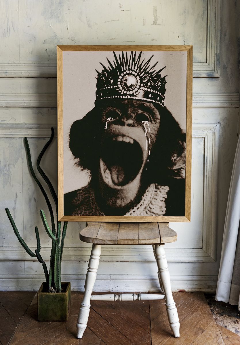 Crying Monkey Crown Poster. room preview