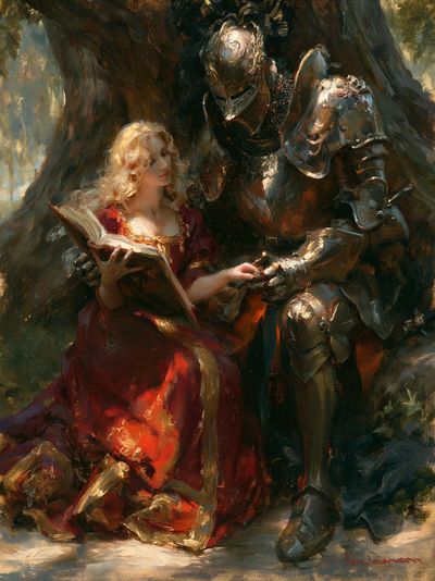 Knight and Maiden Fine-Art Print.