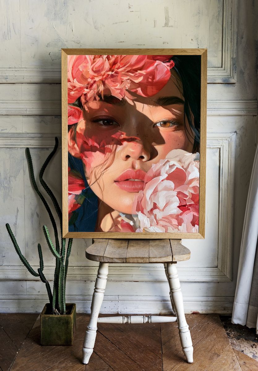 Floral Portrait Fine-Art Poster. room preview