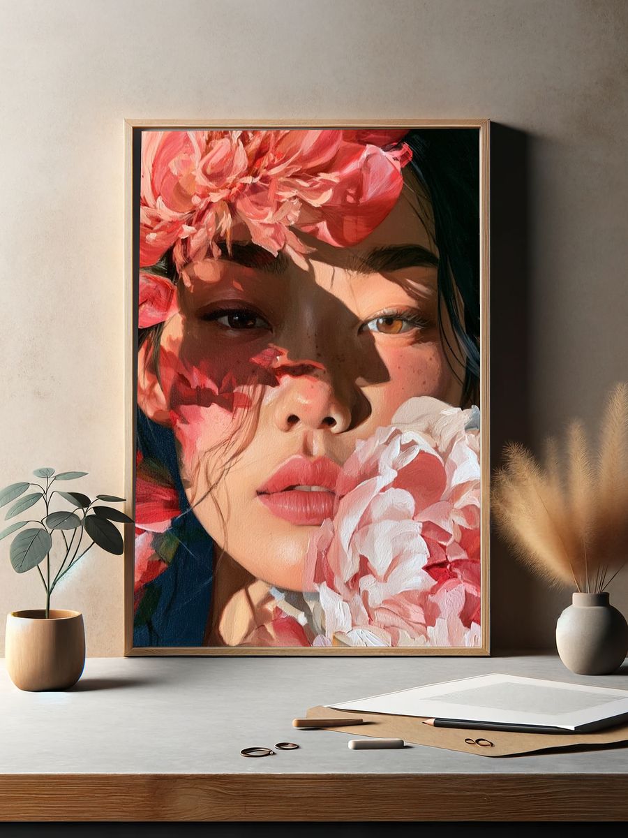 Floral Portrait Fine-Art Poster. — room view 2