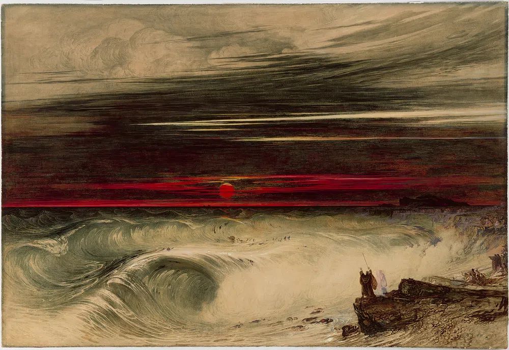 Dramatic Sunset Over Ocean Waves — Fine Art Print. poster — fine-art art