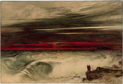 Dramatic Sunset Over Ocean Waves — Fine Art Print. poster print