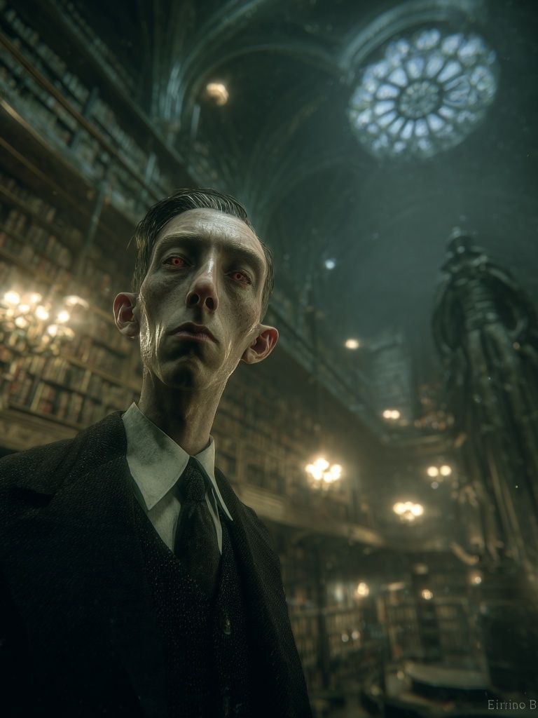 Mysterious Librarian — Fine Art Print. poster — fine-art art
