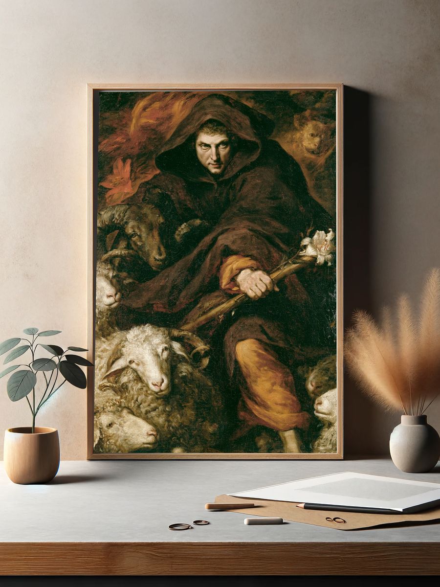 Shepherd and Sheep Fine-Art Print. — room view 2