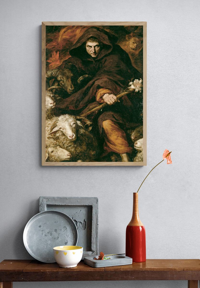 Shepherd and Sheep Fine-Art Print. — room view 3