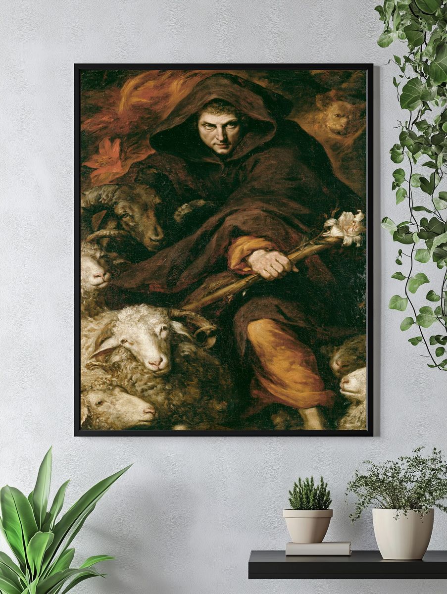 Shepherd and Sheep Fine-Art Print. — room view 4