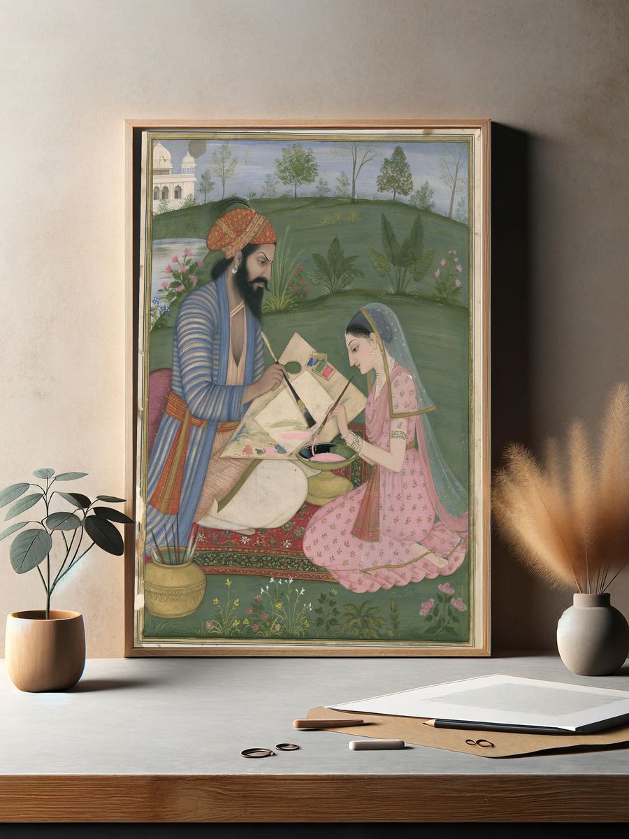 Mughal Miniature Painting Print. — room view 2