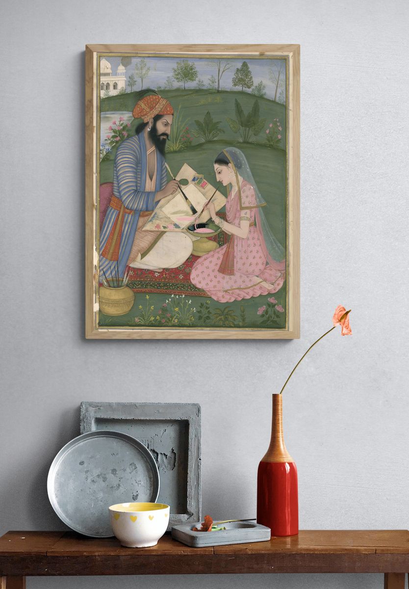 Mughal Miniature Painting Print. — room view 3