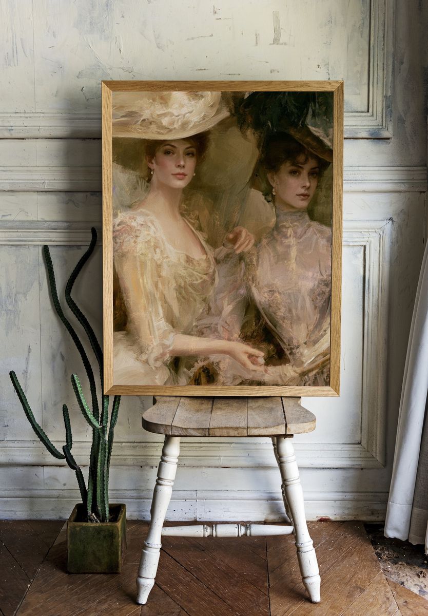 Elegant Portrait Duo Fine-Art Poster. room preview