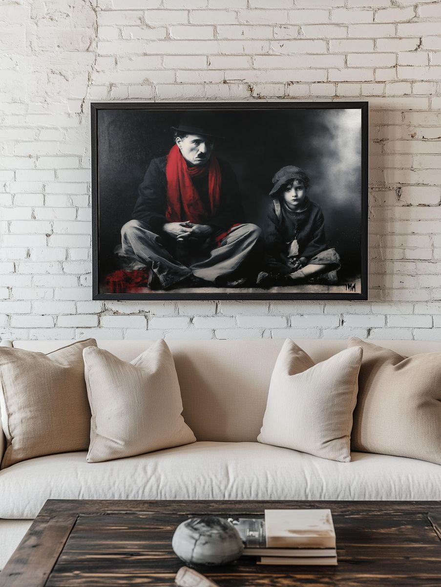 Chaplin and Child Fine-Art Print. — room view 1