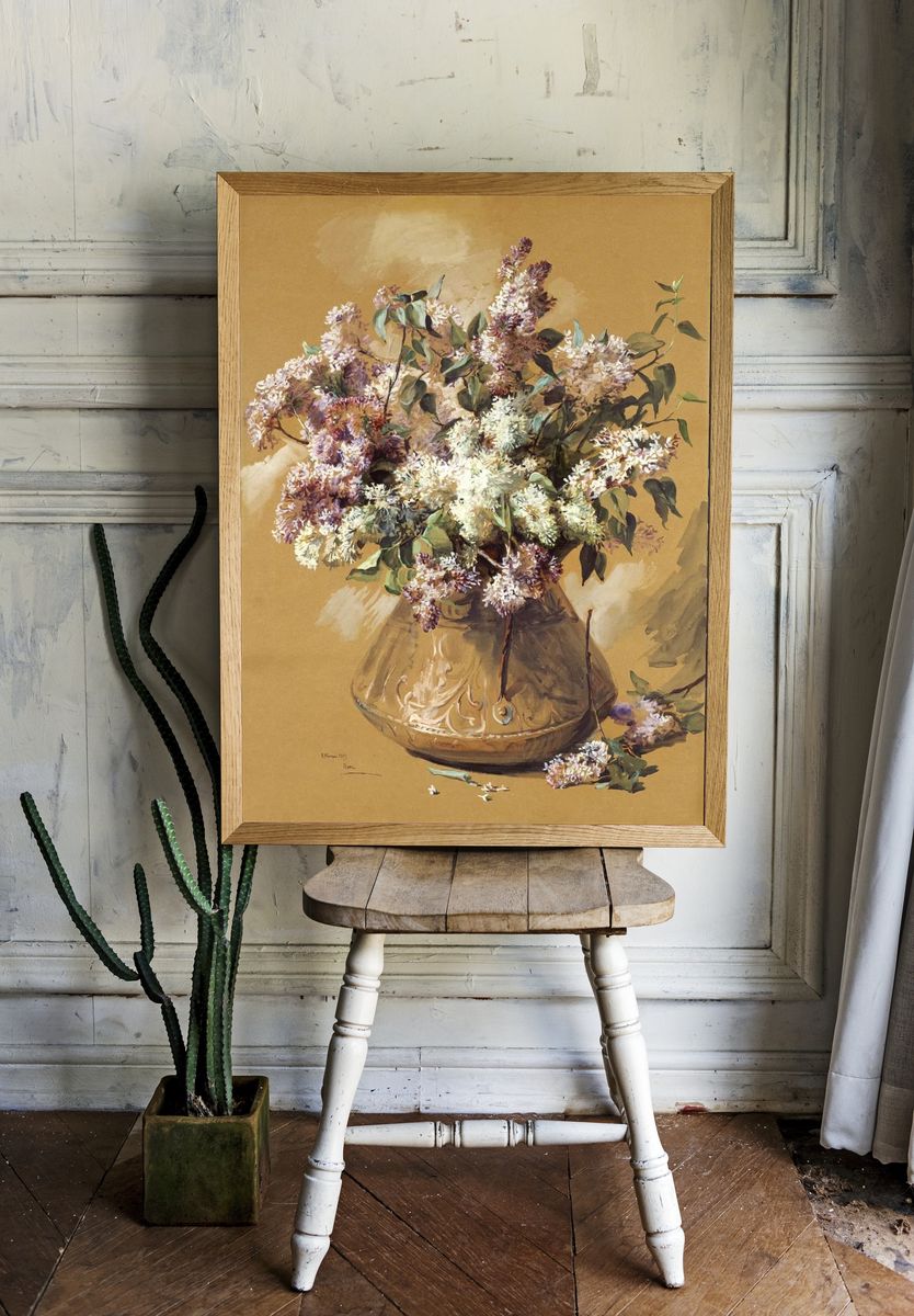 Lilac Bouquet — Fine Art Print. room preview