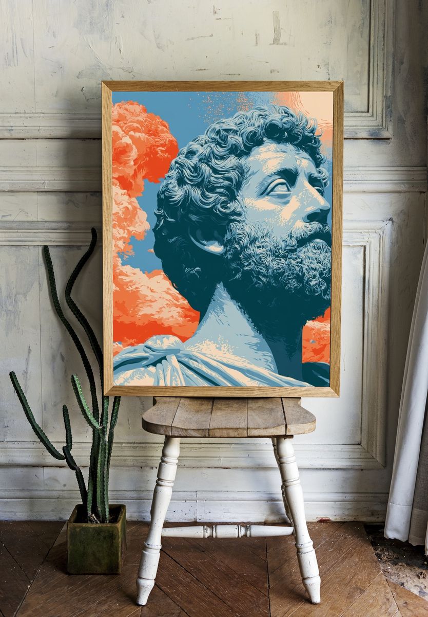 Classical Bust Pop Art Poster. — room view 1