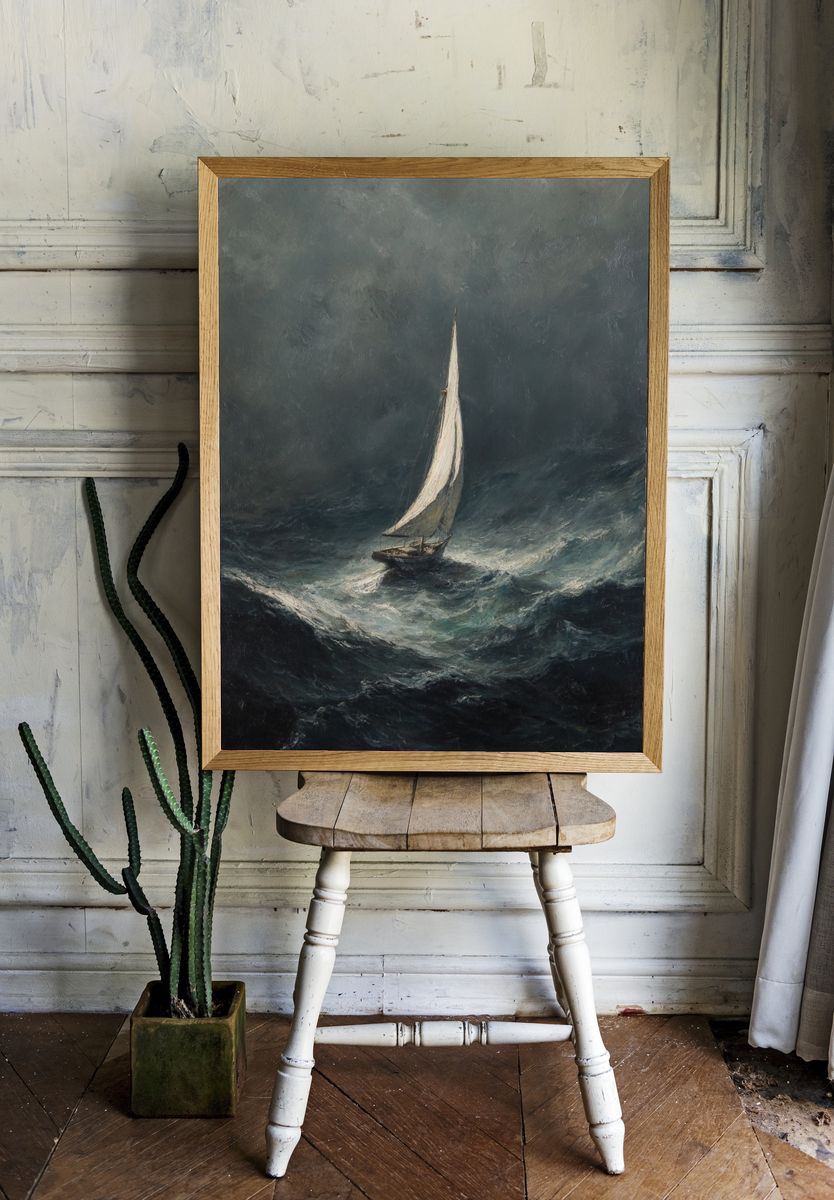 Sailing Through Stormy Seas — Fine Art Print room preview