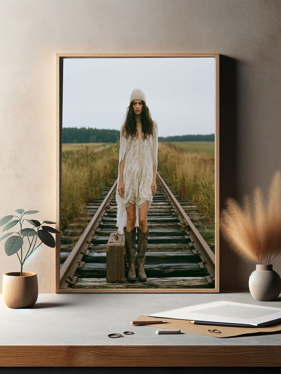 Railway Fashion Portrait Poster. — room view 2