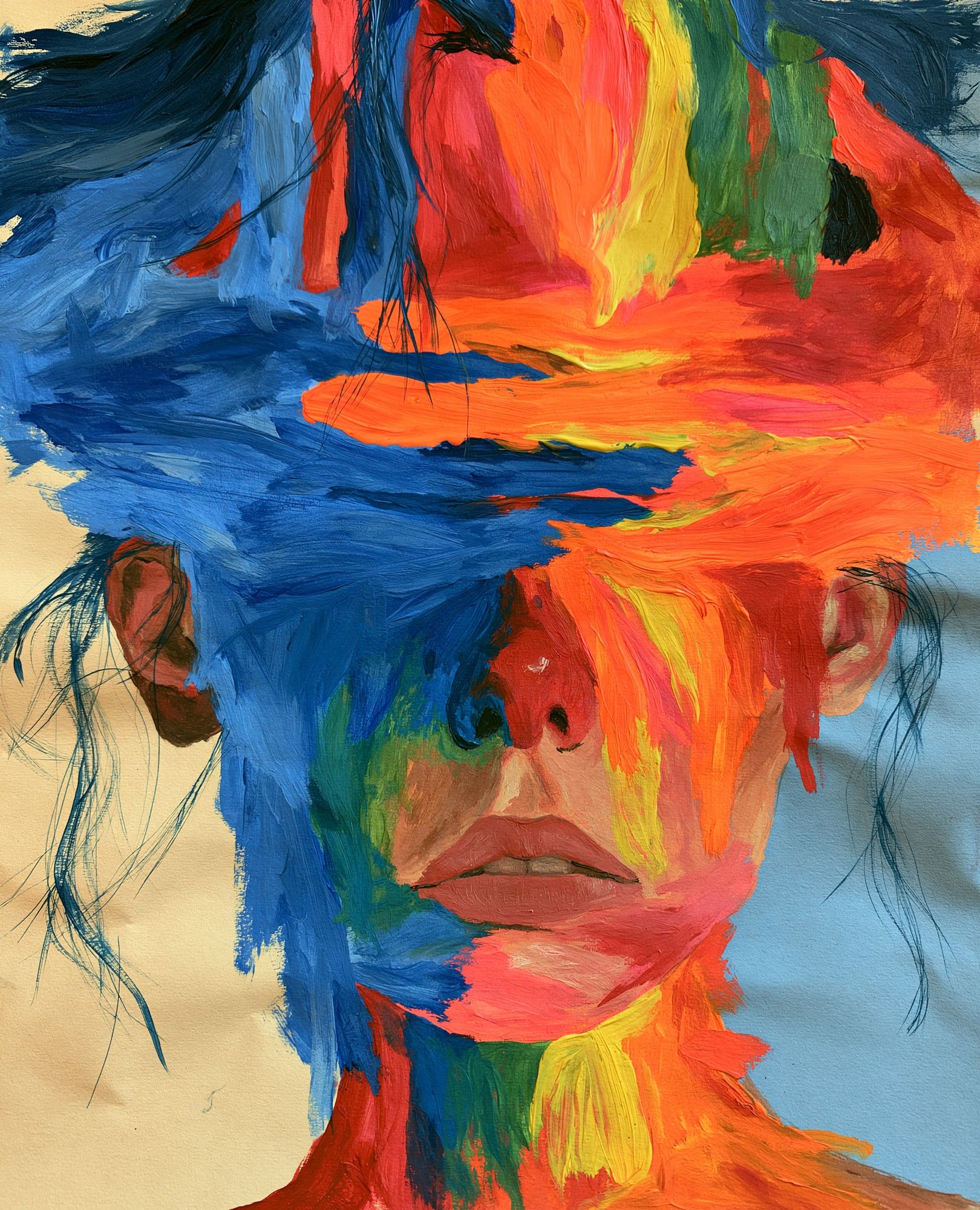 Colorful Face Portrait Poster. poster detail