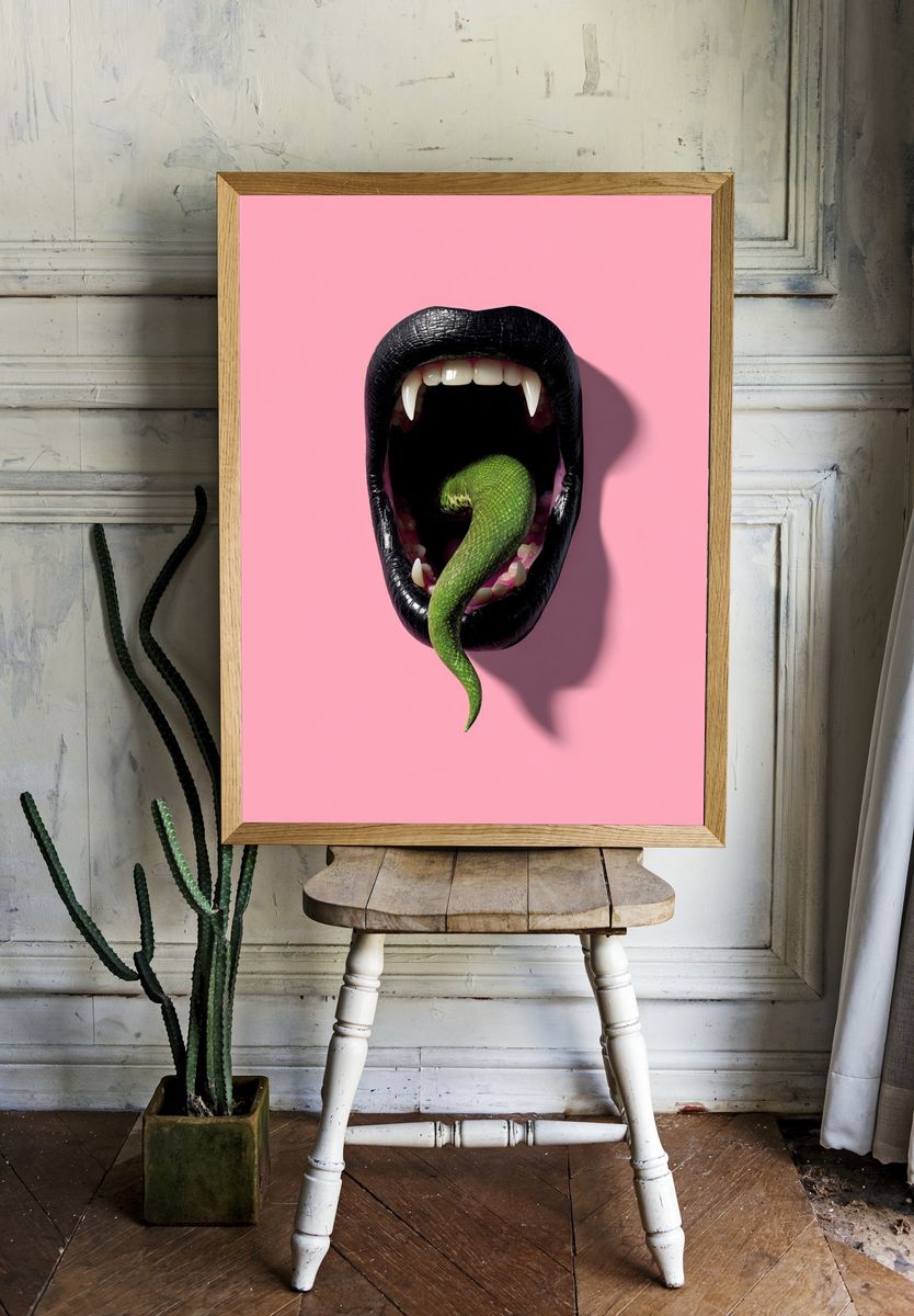 Venom Tongue Pop-Art Poster room preview
