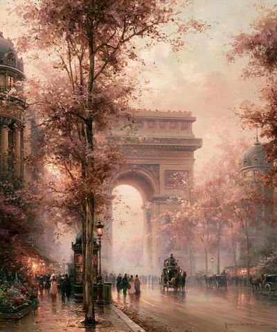 Paris Arc de Triomphe Blossom Print. poster