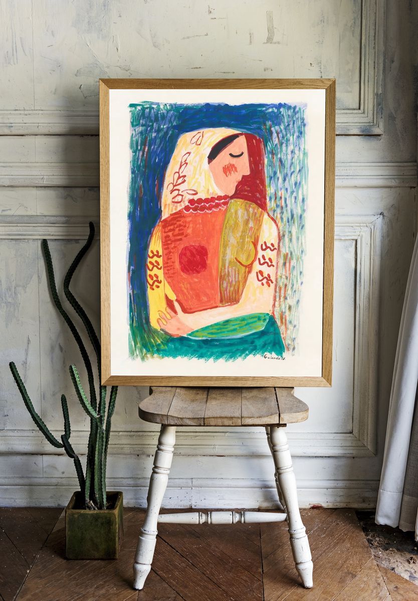 Abstract Woman Portrait — Fine Art Print. room preview