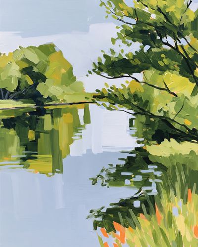 Lakeside Green Canopy Print.