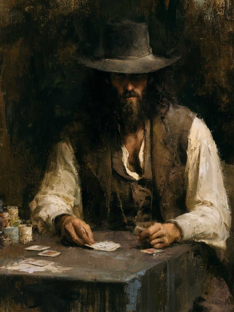 Card Sharp Cowboy Fine-Art Poster. poster — fine-art art