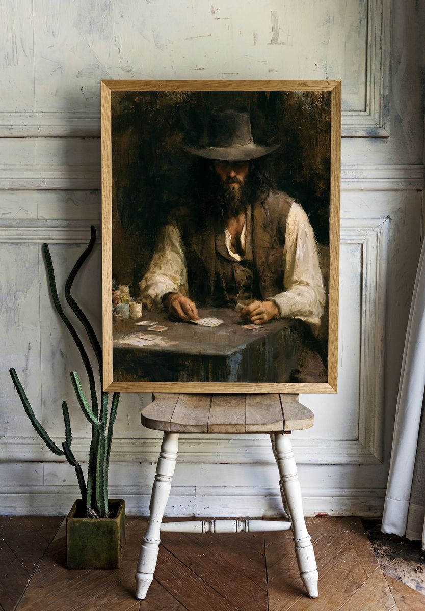 Card Sharp Cowboy Fine-Art Poster. room preview