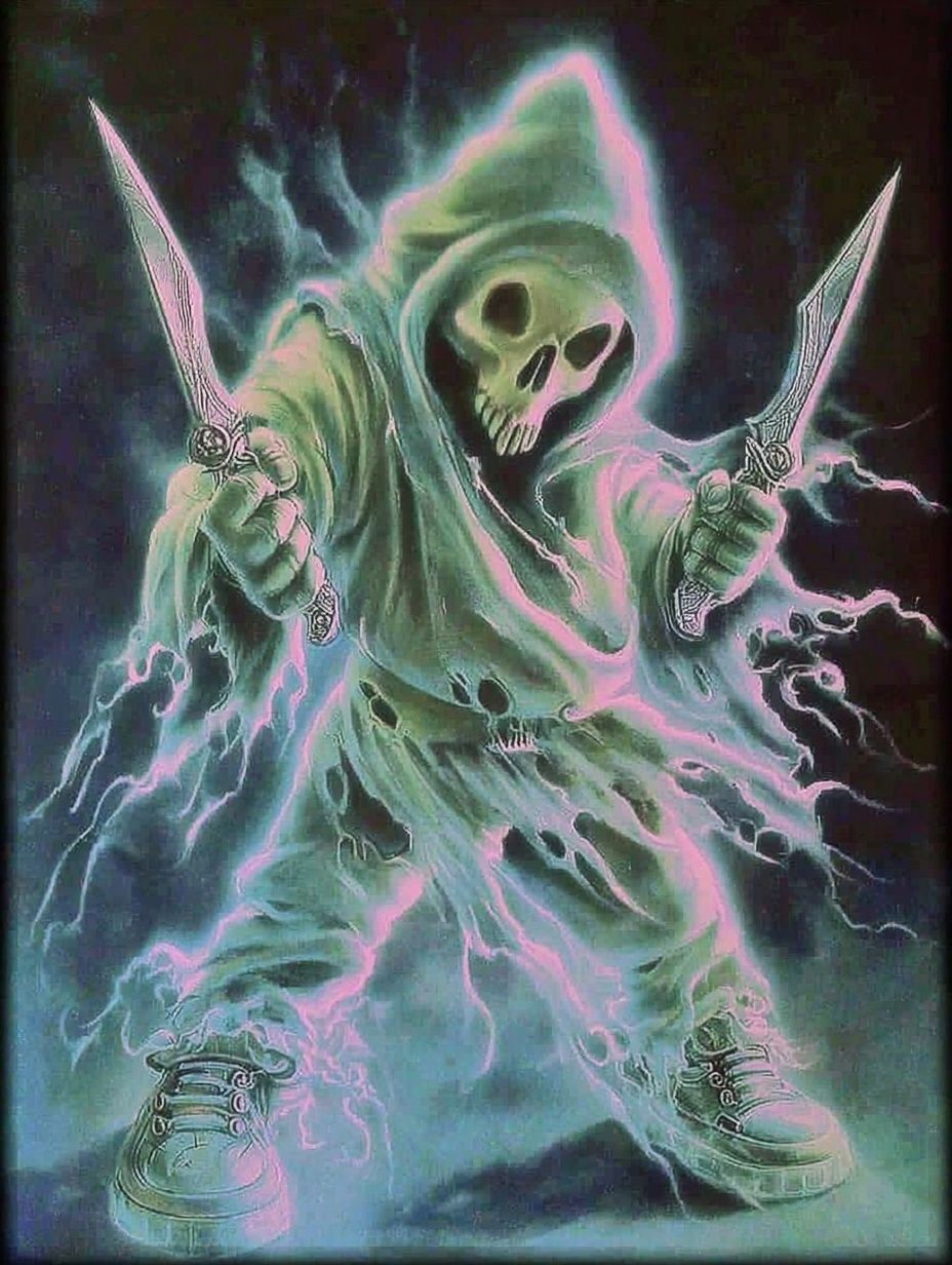 Ghostly Grim Reaper — Fantasy Art Print. poster — fine-art art