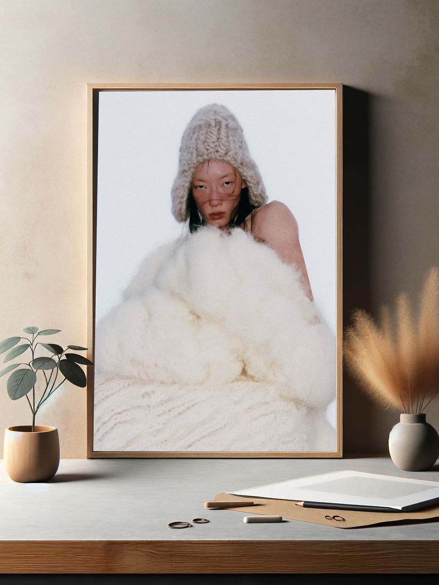 Avant-Garde Knit Portrait Poster. — room view 2