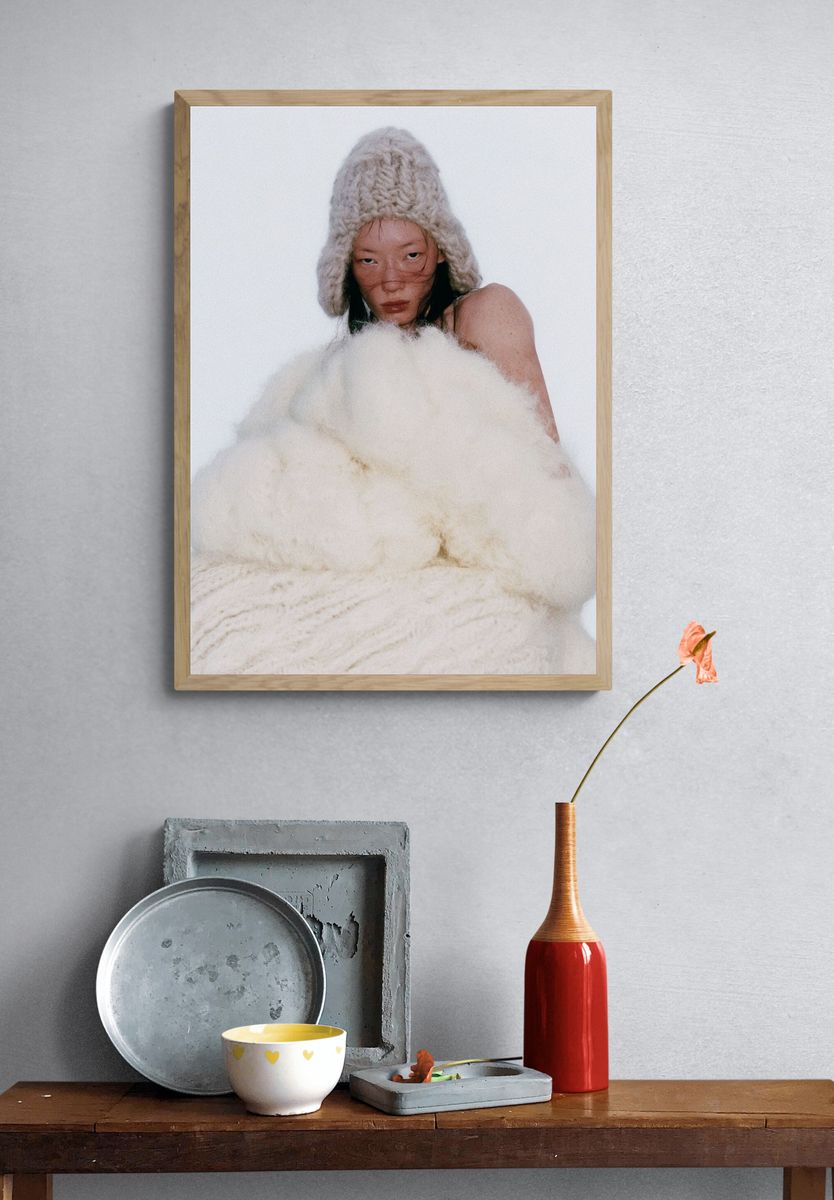 Avant-Garde Knit Portrait Poster. — room view 3