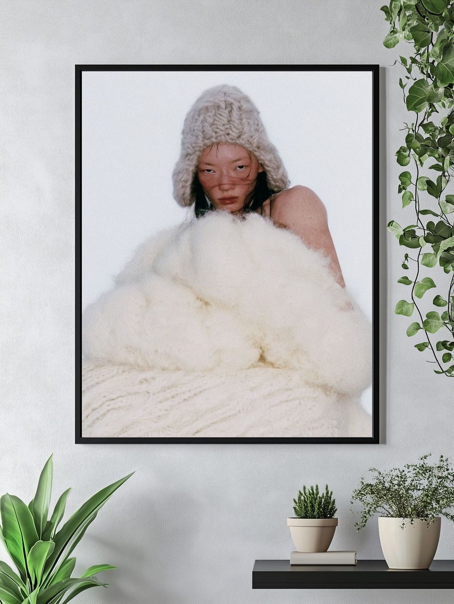 Avant-Garde Knit Portrait Poster. — room view 4