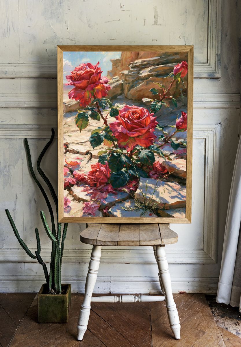 Roses in Sunlight Fine-Art Print. room preview