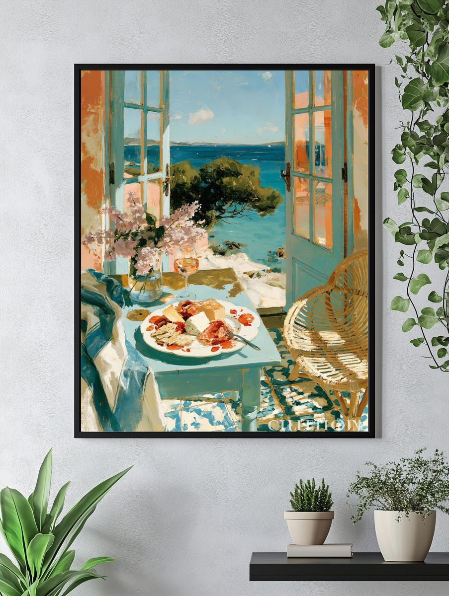 Seaside Breakfast Impressionist Poster. — room view 4