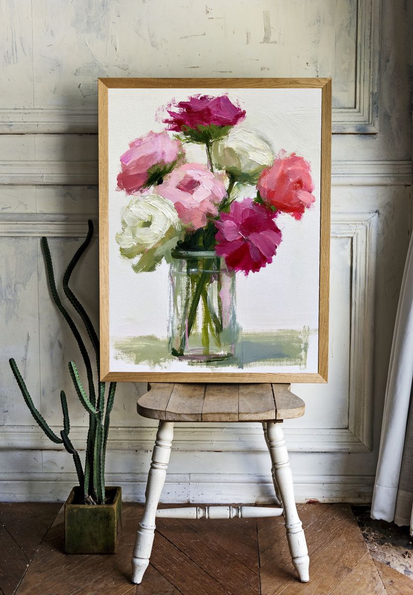 Loose Floral Bouquet Fine-Art Print. — room view 1