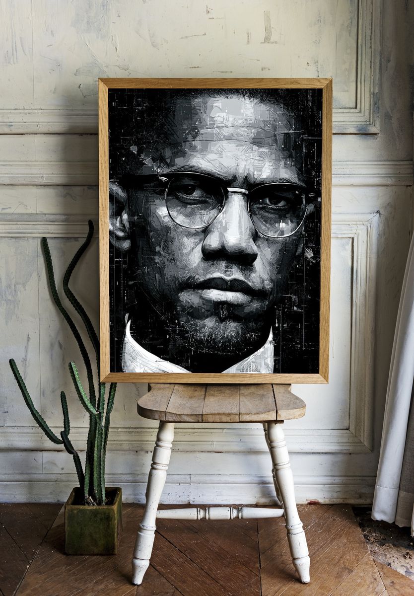 Black and White Portrait Poster. — room view 1