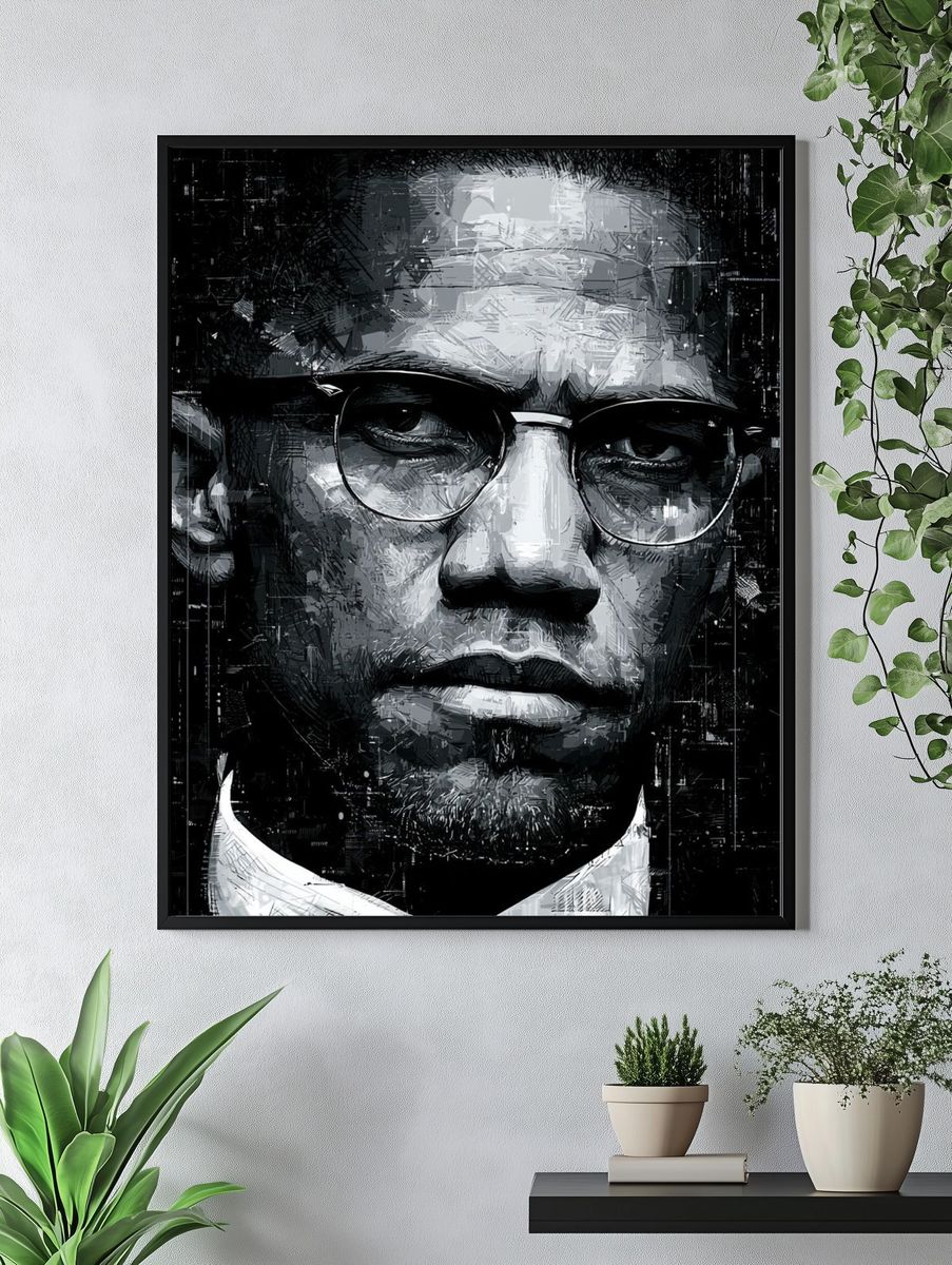 Black and White Portrait Poster. — room view 4