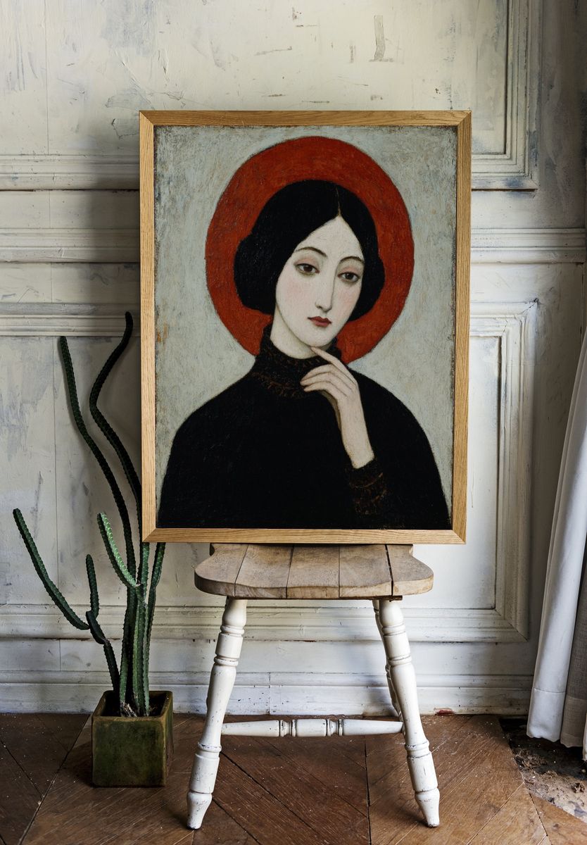 Mystical Woman Portrait — Fine Art Print room preview
