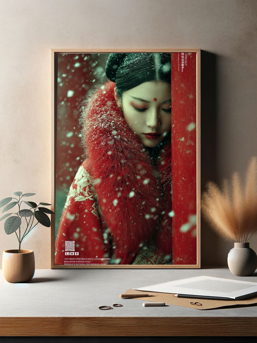 Snowy Elegance — Fine Art Print. — room view 2