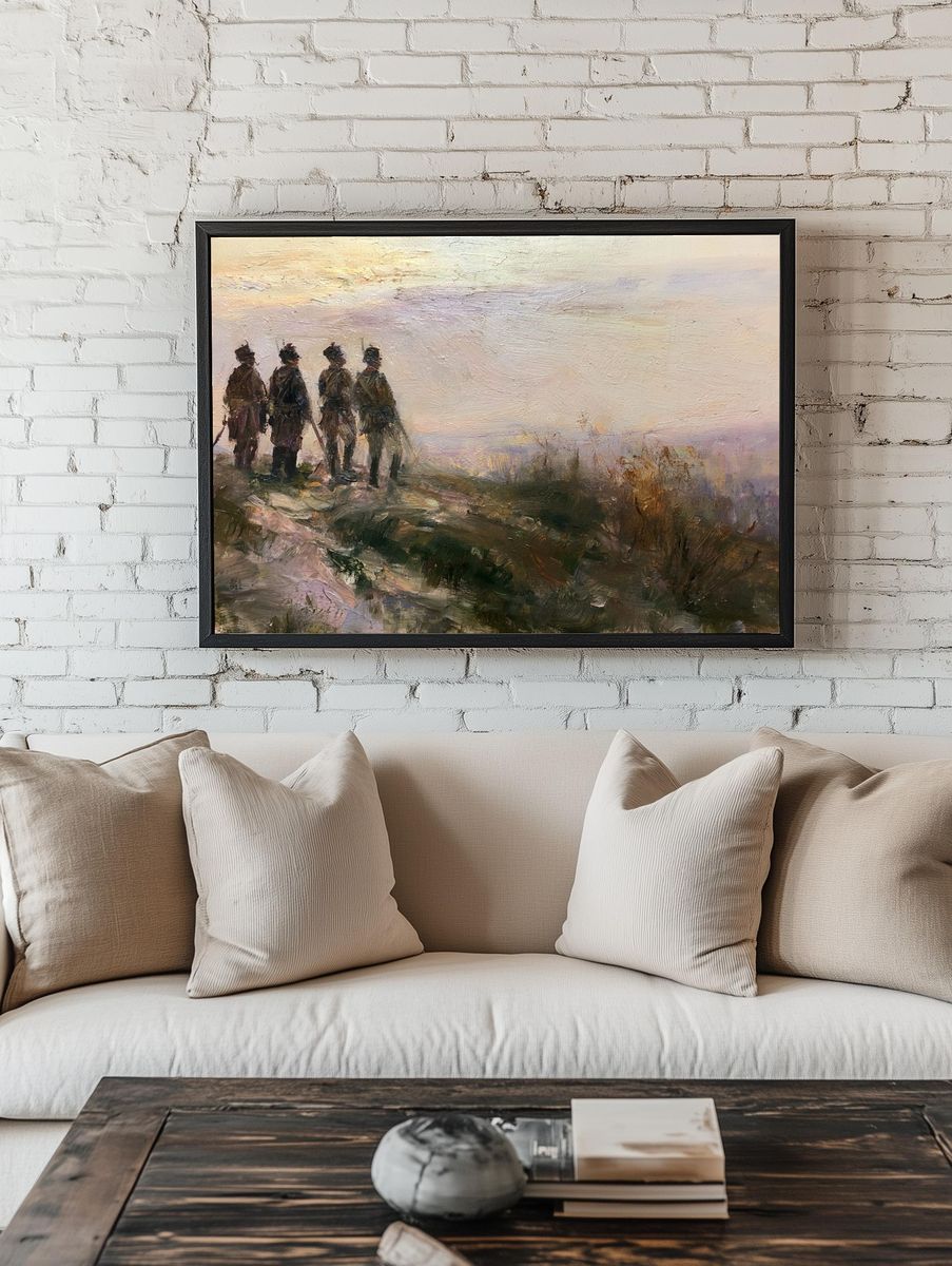 Soldiers on the Ridge Painting Poster. — room view 1