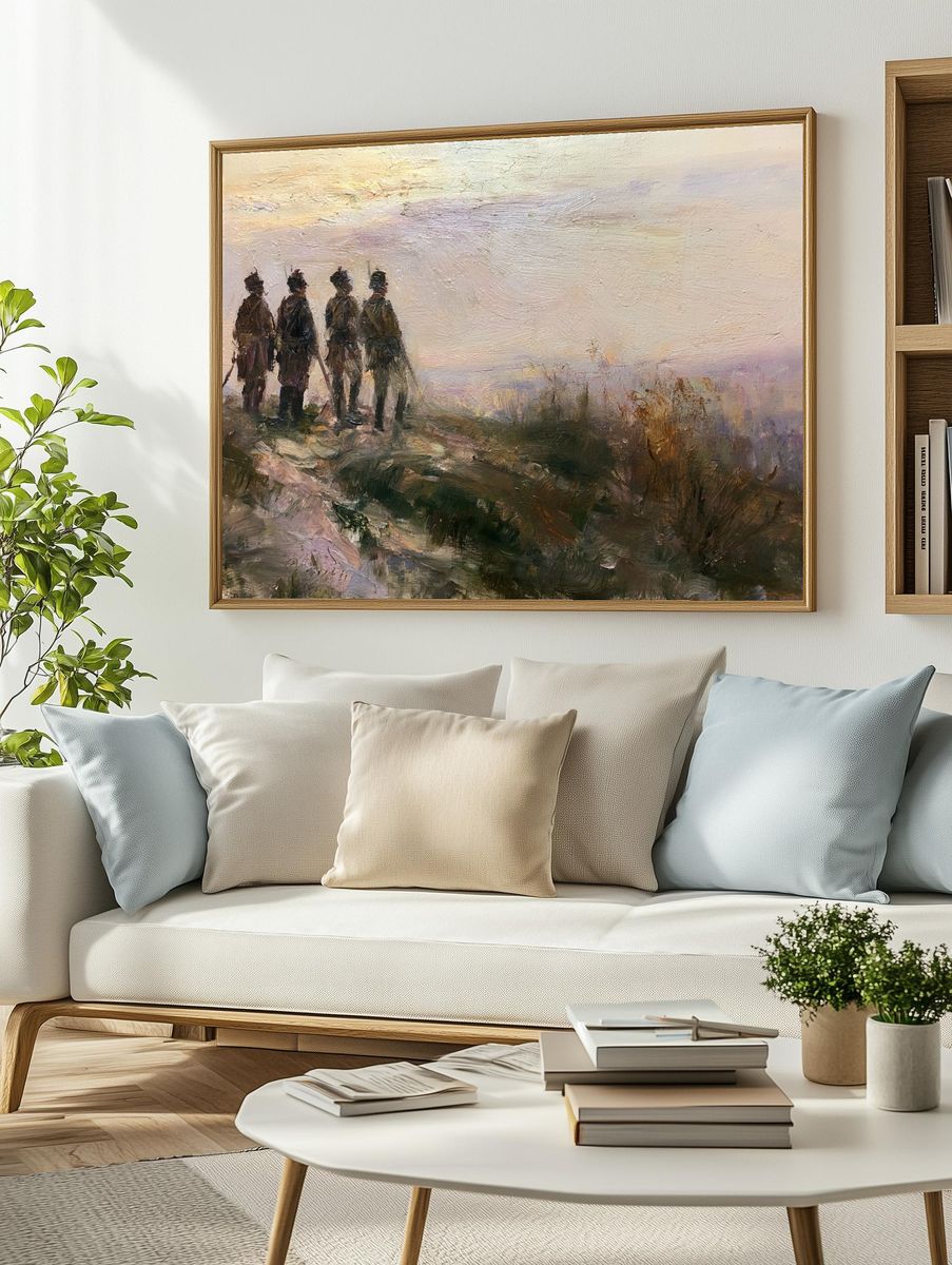 Soldiers on the Ridge Painting Poster. — room view 2