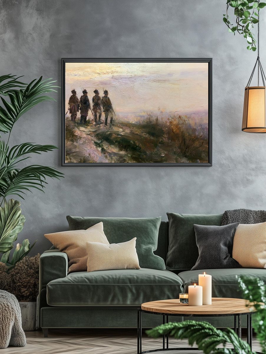 Soldiers on the Ridge Painting Poster. — room view 4