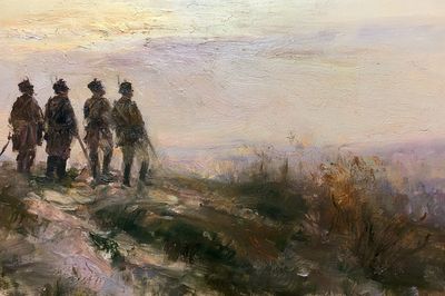 Soldiers on the Ridge Painting Poster. poster