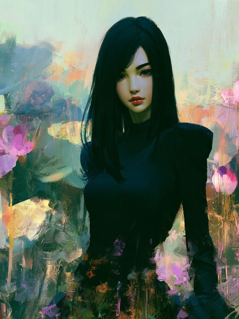 Dreamy Floral Portrait Print. poster detail