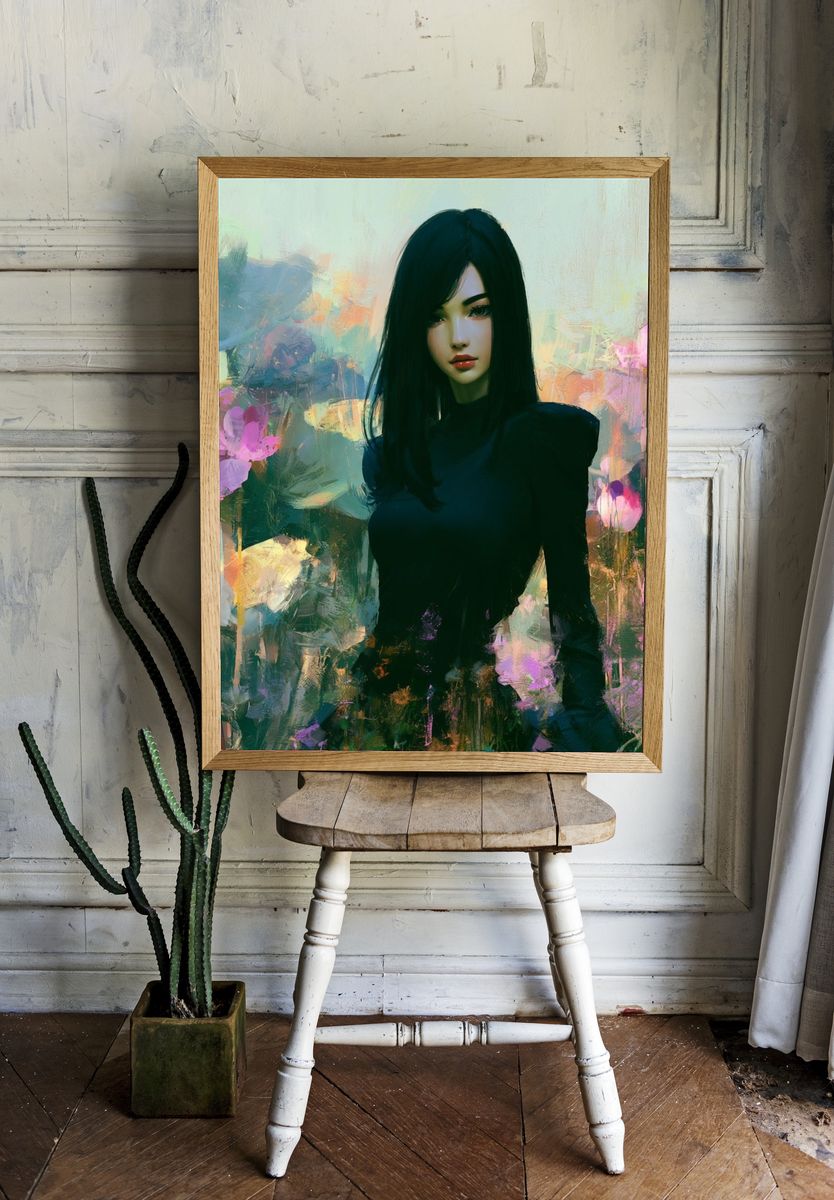Dreamy Floral Portrait Print. — room view 1