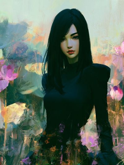 Dreamy Floral Portrait Print. poster