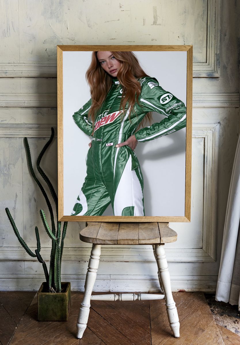 Racing Fashion Portrait Poster. — room view 1