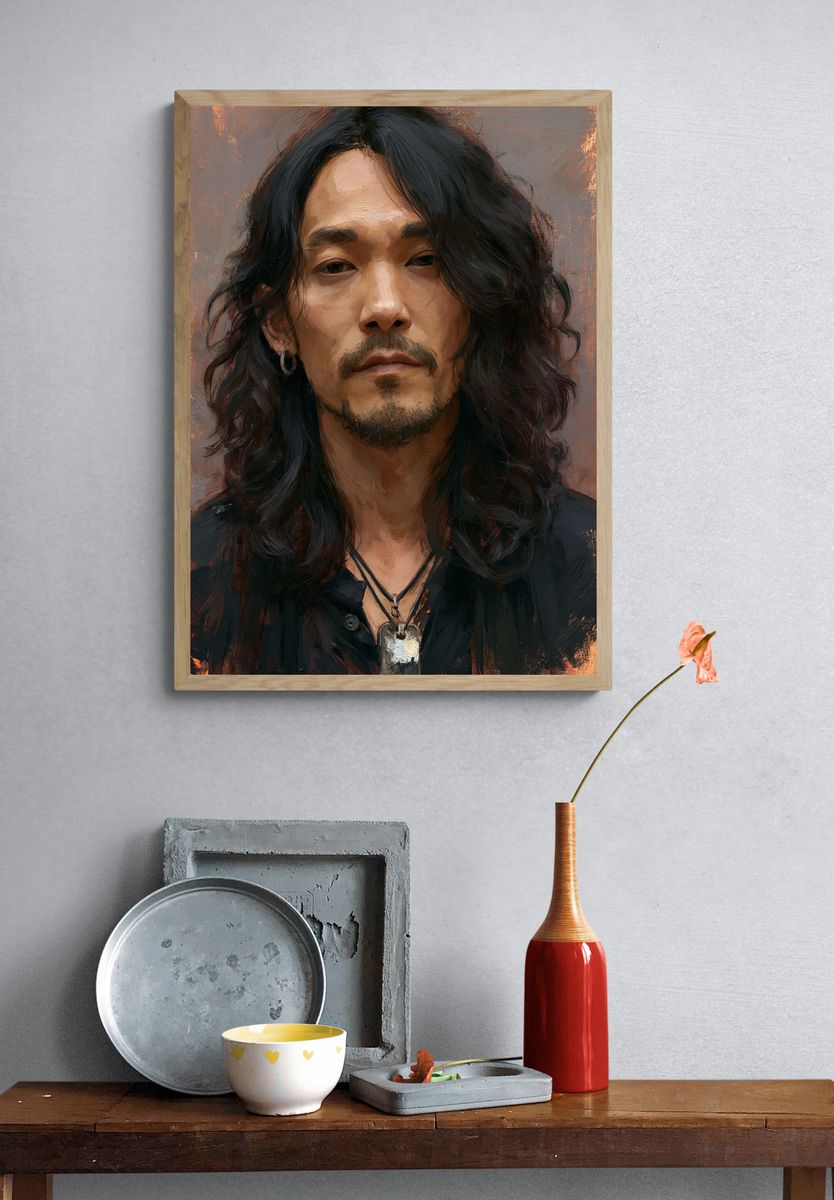 Moody Male Portrait Fine-Art Poster. — room view 3
