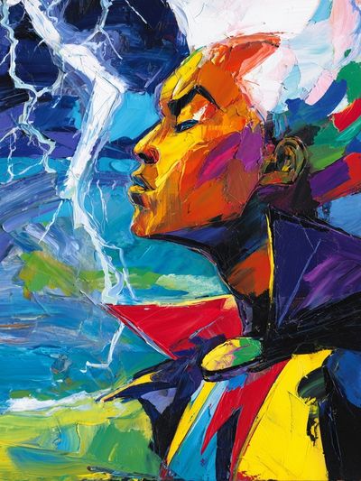 Colorful Profile Portrait Fine-Art Poster.
