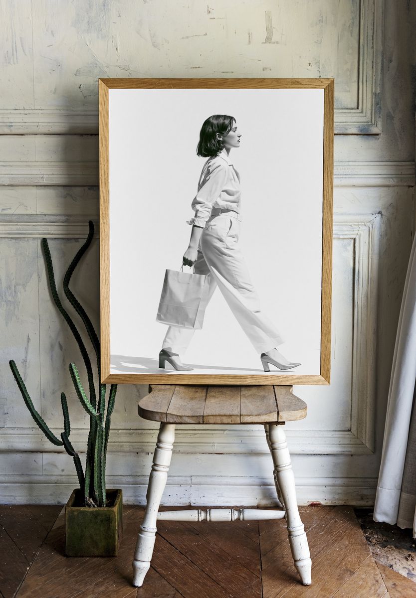 Fashion Portrait Black-White Poster. room preview