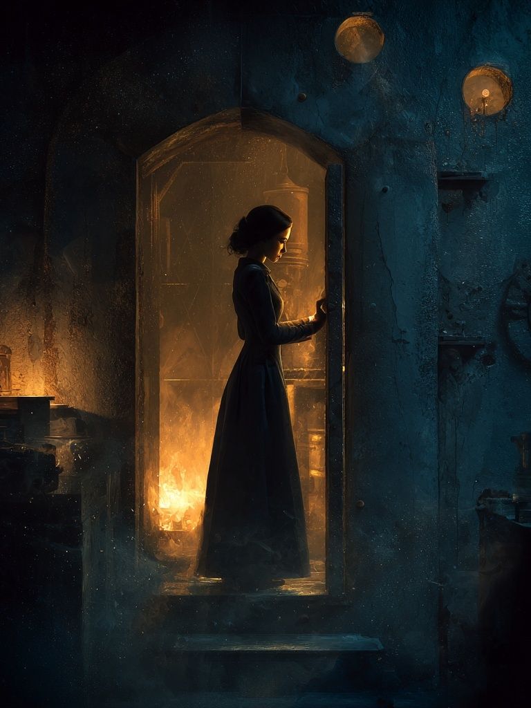 Mystical Woman in Doorway — Fine Art Print. poster detail