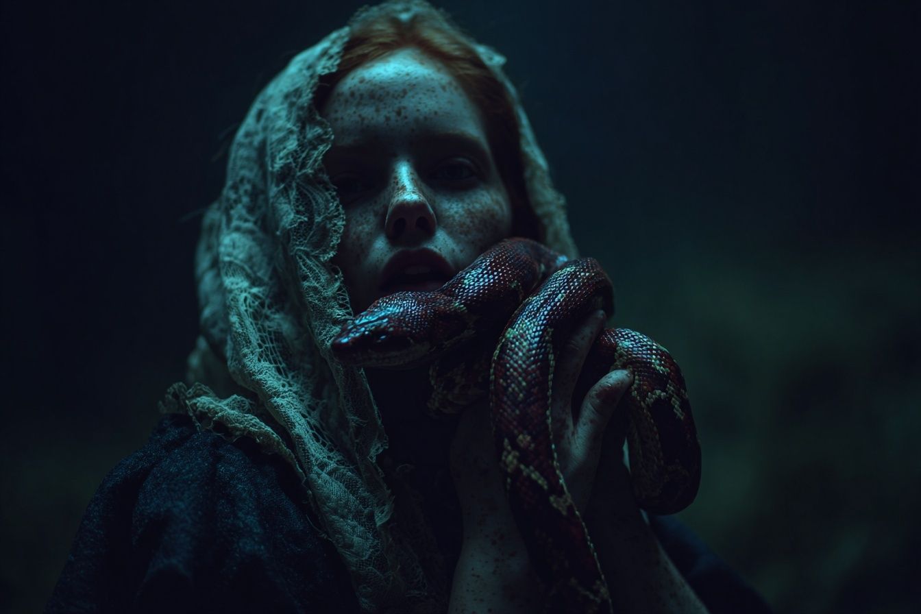 Snake Portrait Horror Print. poster — fine-art art