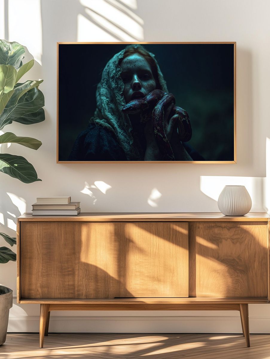 Snake Portrait Horror Print. — room view 3